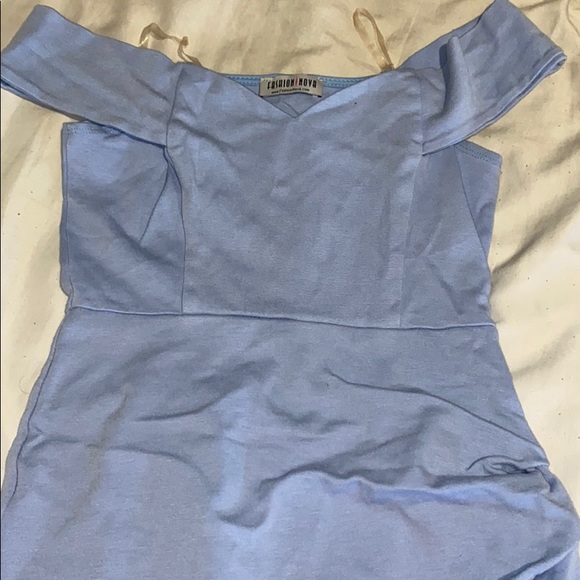 Blue Asymmetrical Dress - Picture 3 of 4